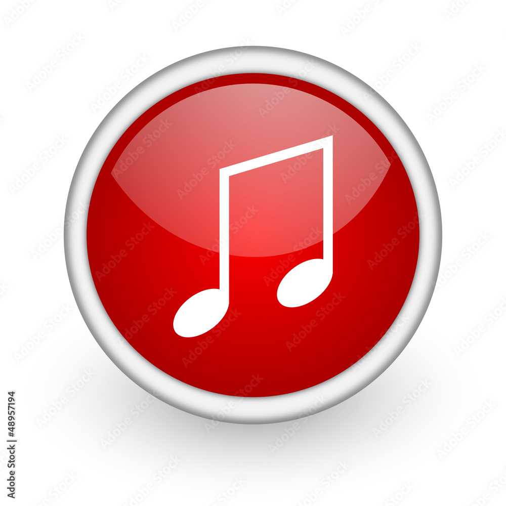 music red circle web icon on white background music red circle web icon on white background