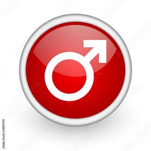 sex red circle web icon on white background