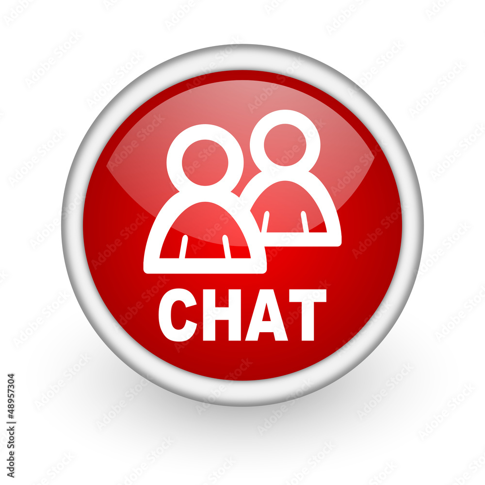 chat red circle web icon on white background chat red circle web icon on white background
