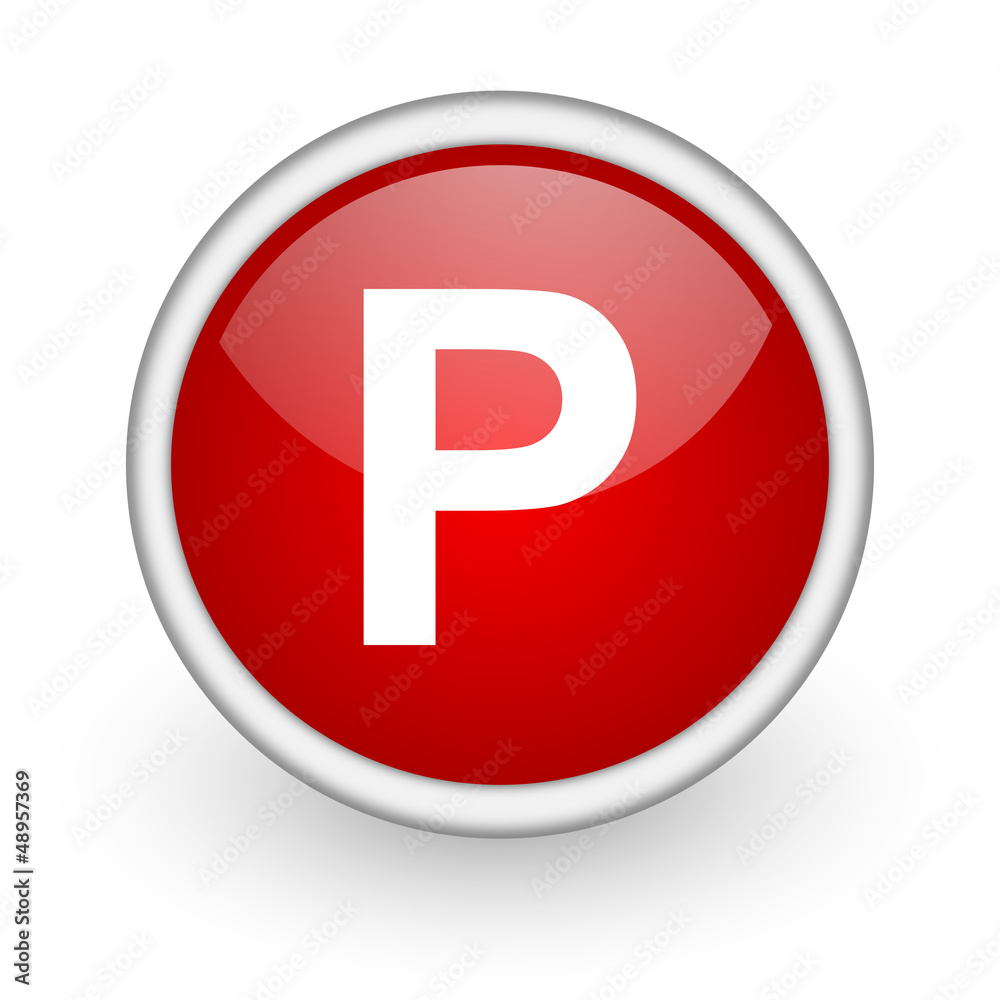 park red circle web icon on white background park red circle web icon on white background