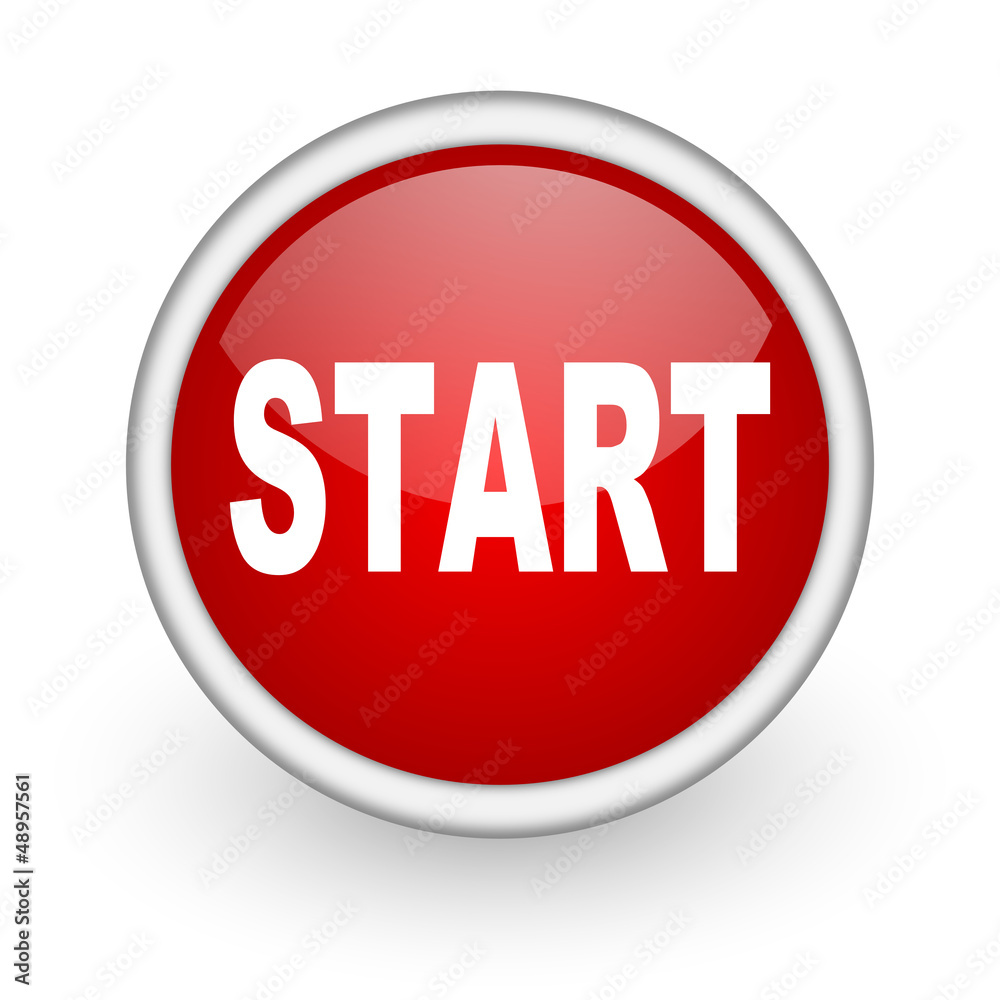start red circle web icon on white background start red circle web icon on white background