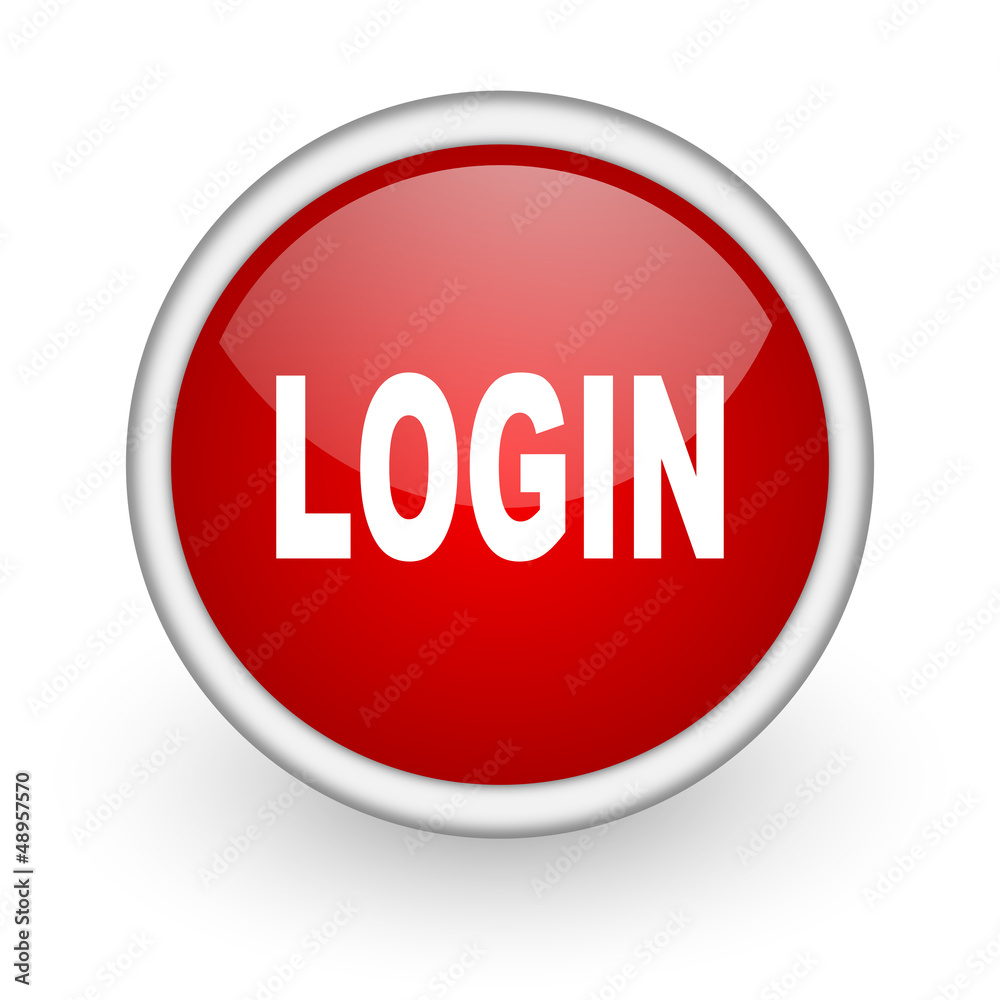 login red circle web icon on white background login red circle web icon on white background
