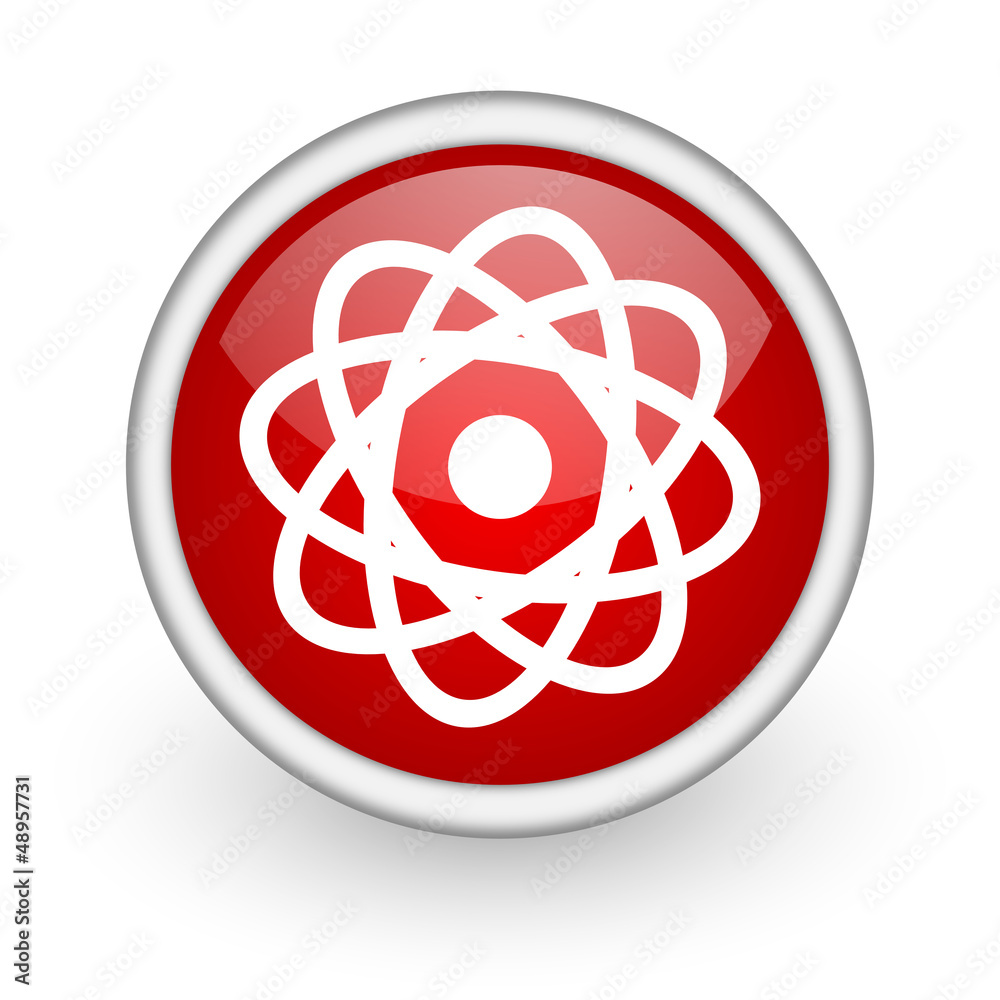 atom red circle web icon on white background atom red circle web icon on white background