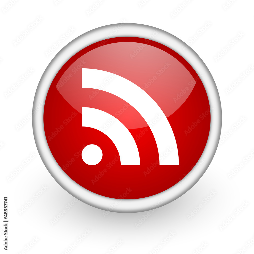 rss red circle web icon on white background rss red circle web icon on white background