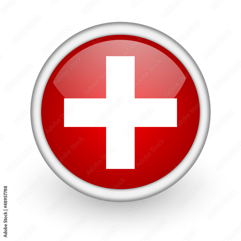emergency red circle web icon on white background emergency red circle web icon on white background