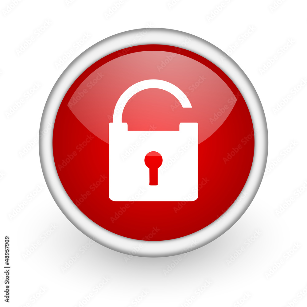 padlock red circle web icon on white background padlock red circle web icon on white background