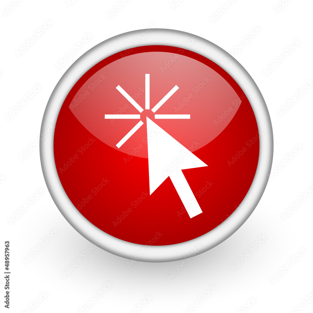click here red circle web icon on white background click here red circle web icon on white background