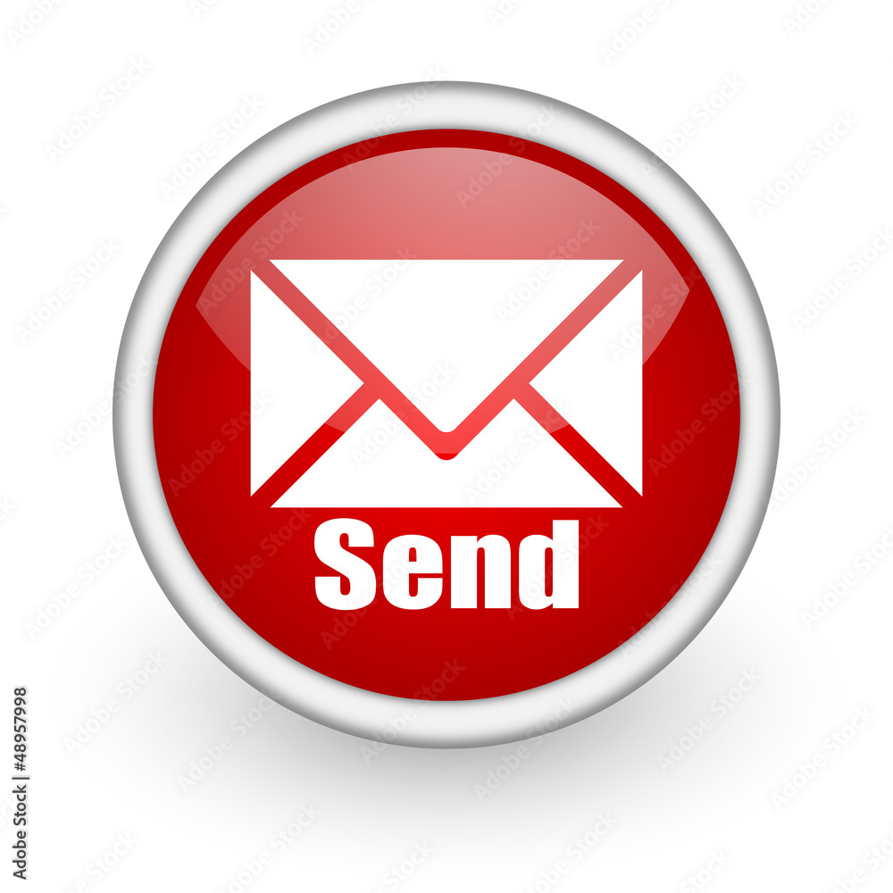 send red circle web icon on white background send red circle web icon on white background