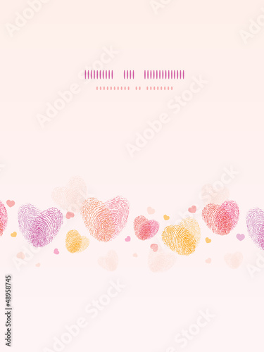 Vector fingerprint heart vertical romantic background card with