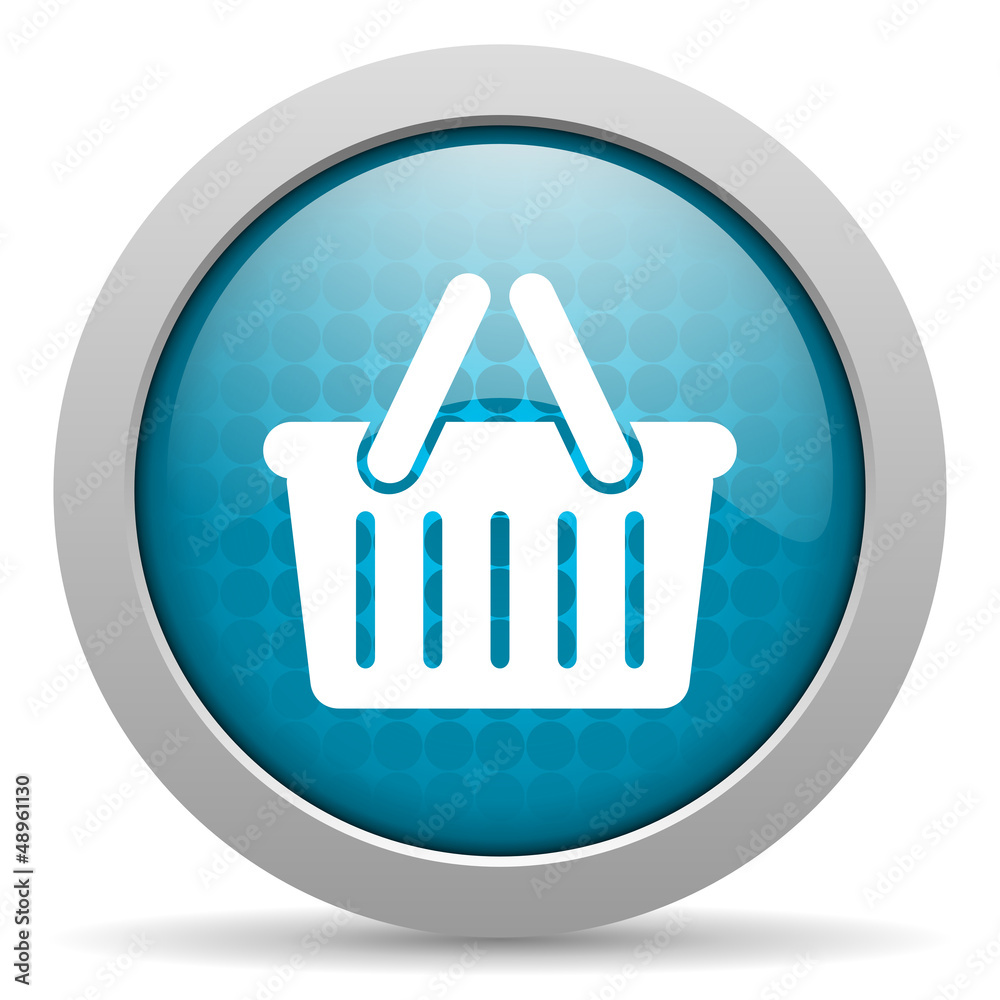 shopping cart blue glossy icon on white background shopping cart blue glossy icon on white background