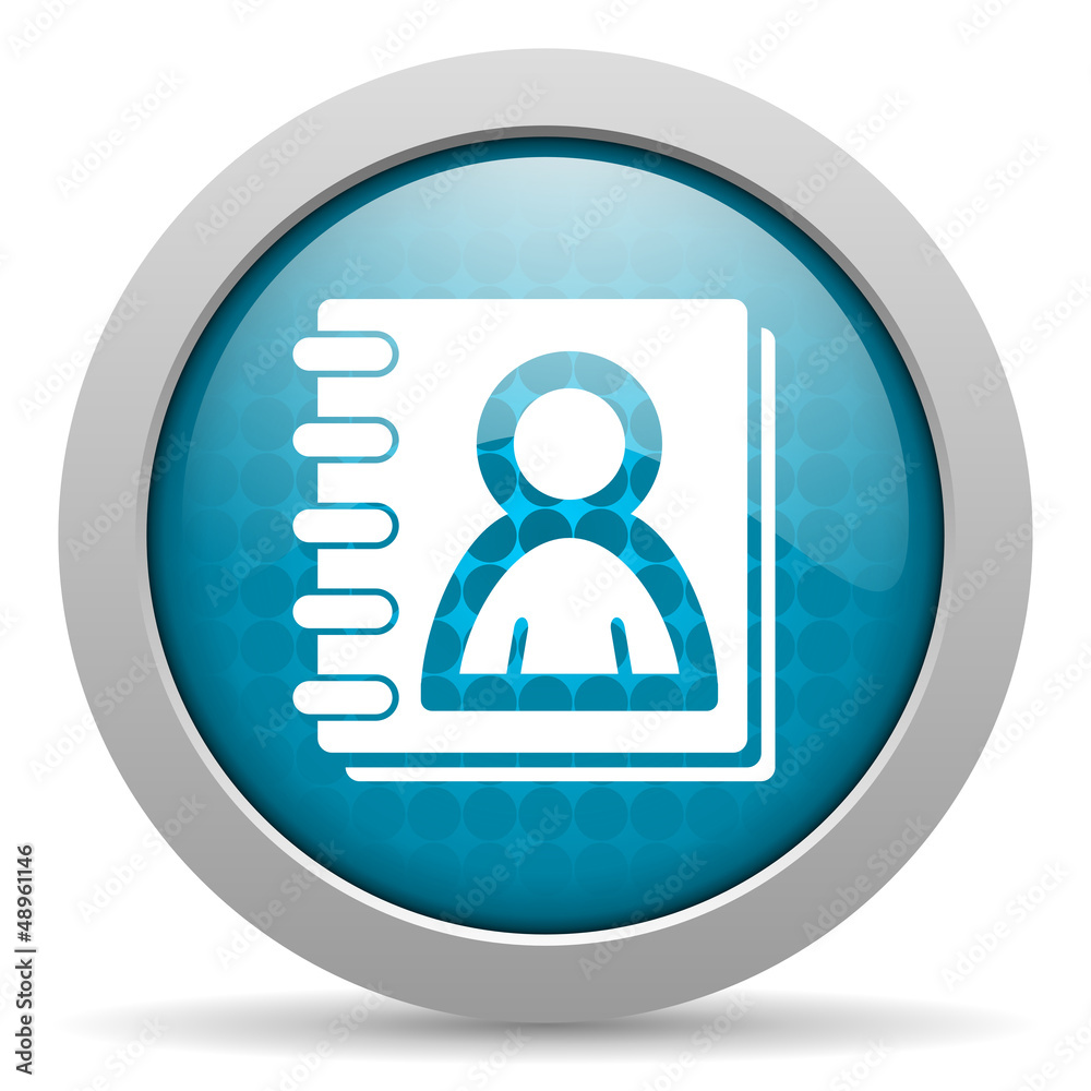 address book blue glossy icon on white background address book blue glossy icon on white background