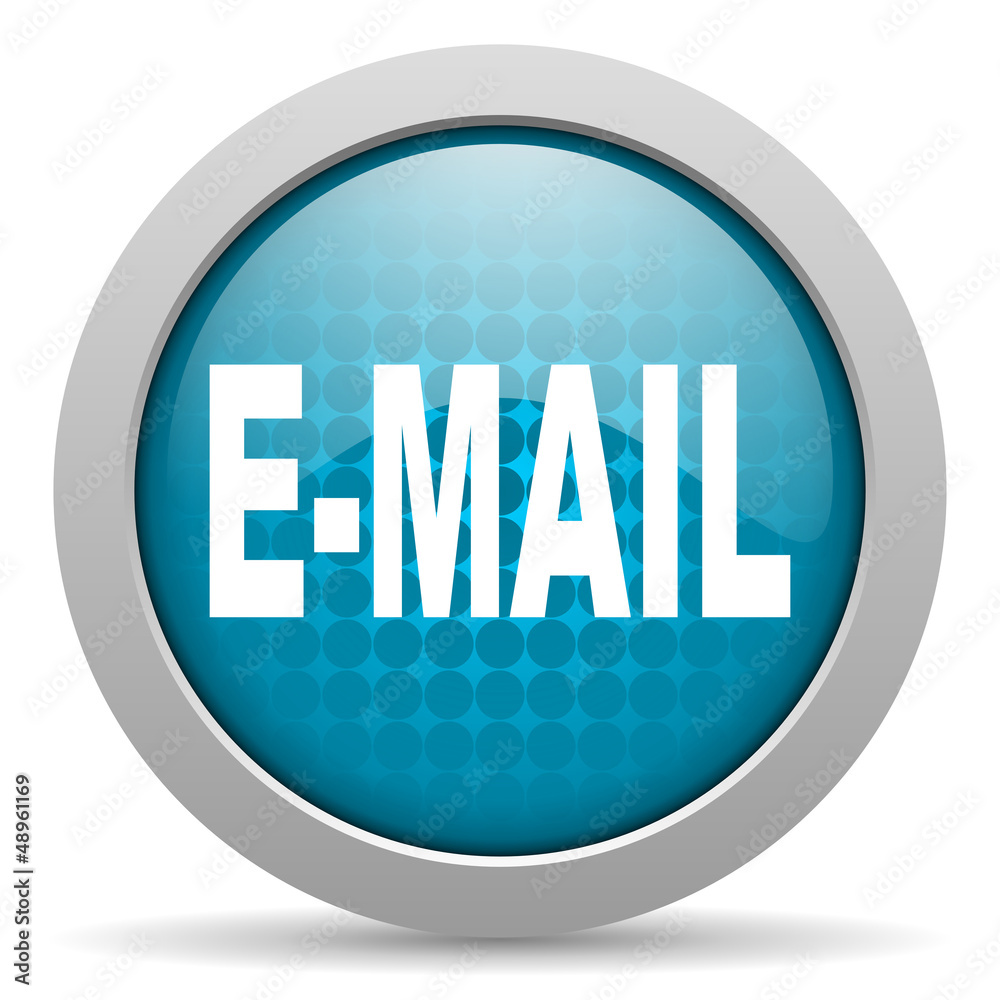 mail blue glossy icon on white background mail blue glossy icon on white background