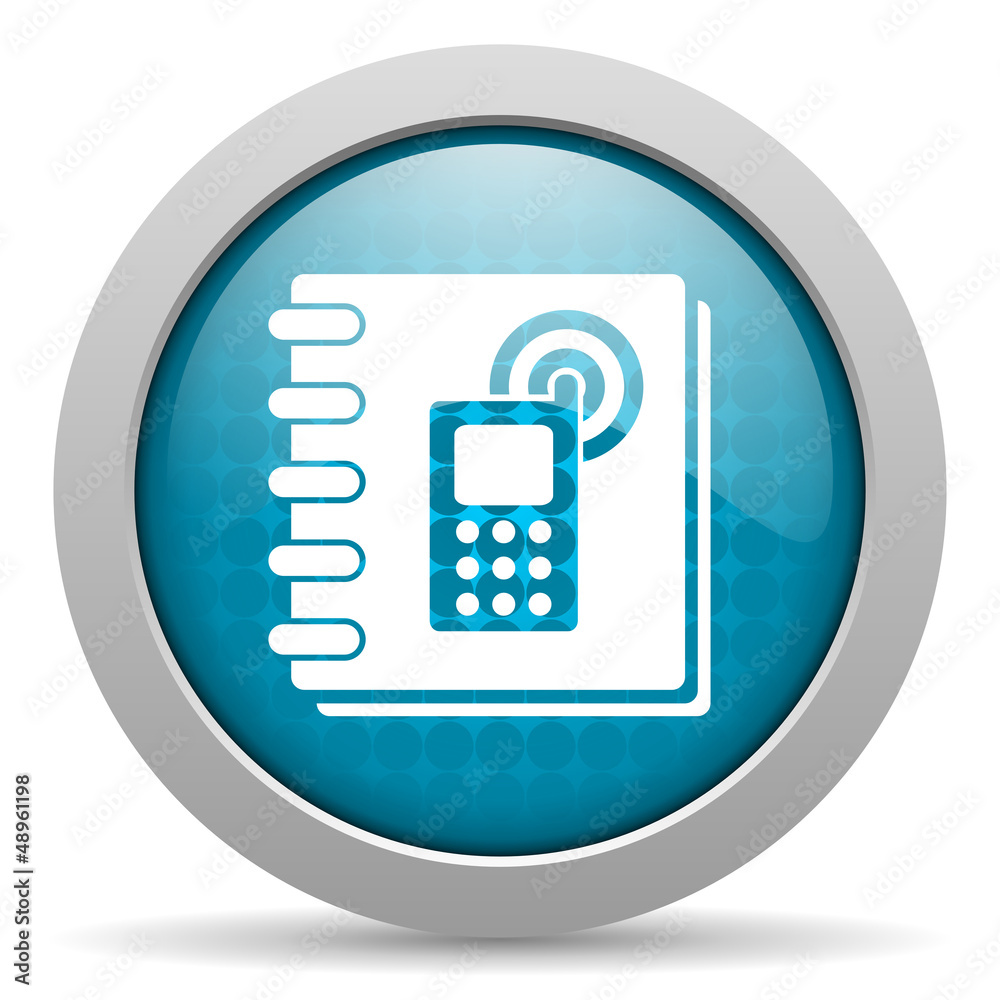 phonebook blue glossy icon on white background phonebook blue glossy icon on white background