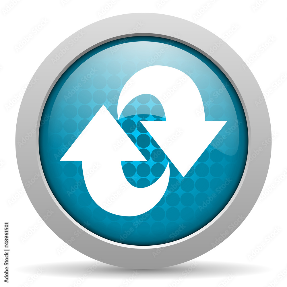 rotate blue glossy icon on white background rotate blue glossy icon on white background