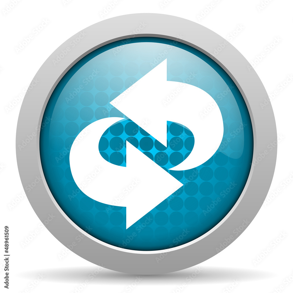 rotate blue glossy icon on white background rotate blue glossy icon on white background