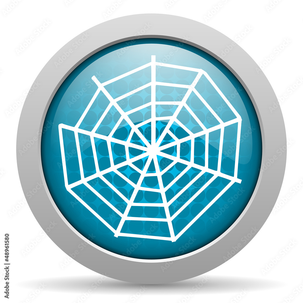 spider web blue glossy icon on white background spider web blue glossy icon on white background