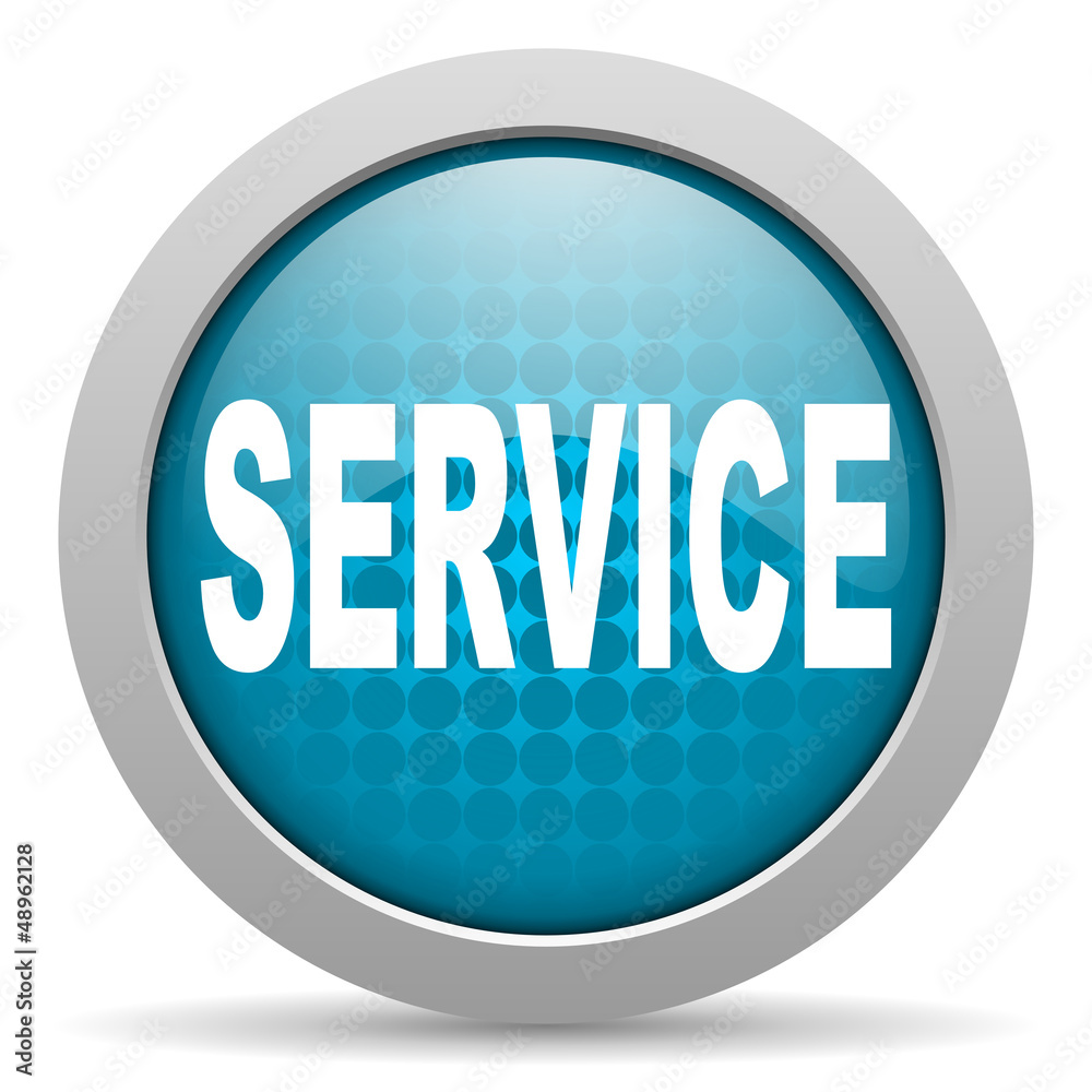 service blue glossy icon on white background service blue glossy icon on white background