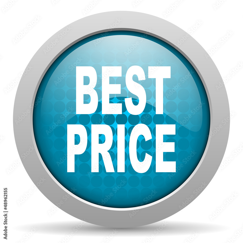 best price blue glossy icon on white background best price blue glossy icon on white background