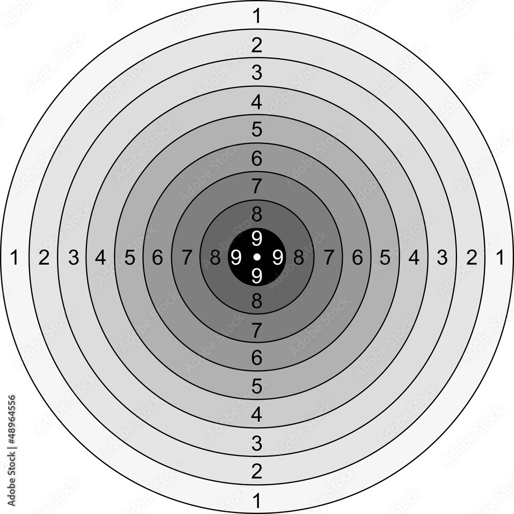 130128-Ziel-Zielscheibe-Dart-schwarz-weiß-Verlauf Stock-Vektorgrafik