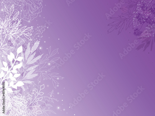 Vector magical silhouette plants horizontal background with hand