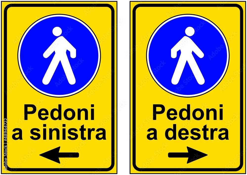 Putin è Di Destra O Sinistra CARTELLO PEDONI A DESTRA O SINISTRA Stock Vector | Adobe Stock