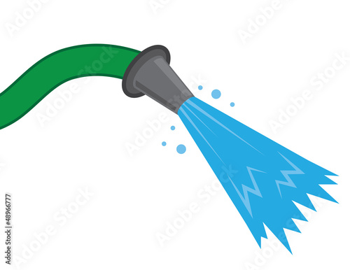 Hose spraying water against empty background