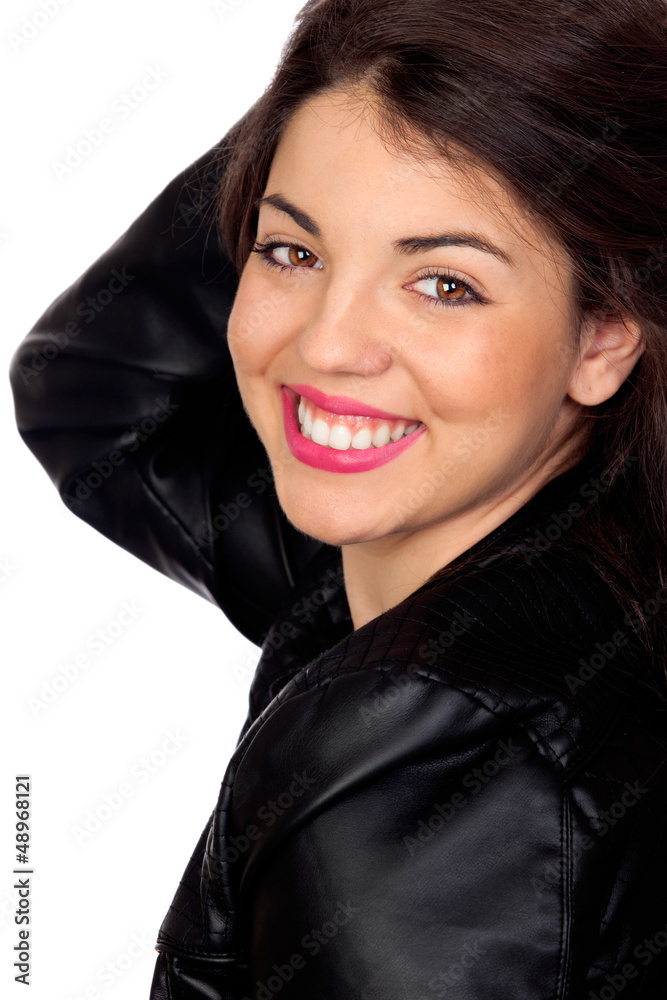 Jolie fille brune avec des levres rose Jolie fille brune avec des levres rose