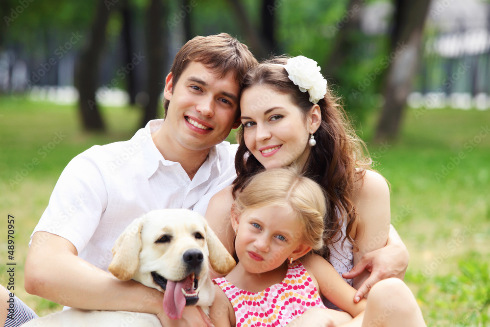 Happy family having fun outdoors Happy family having fun outdoors