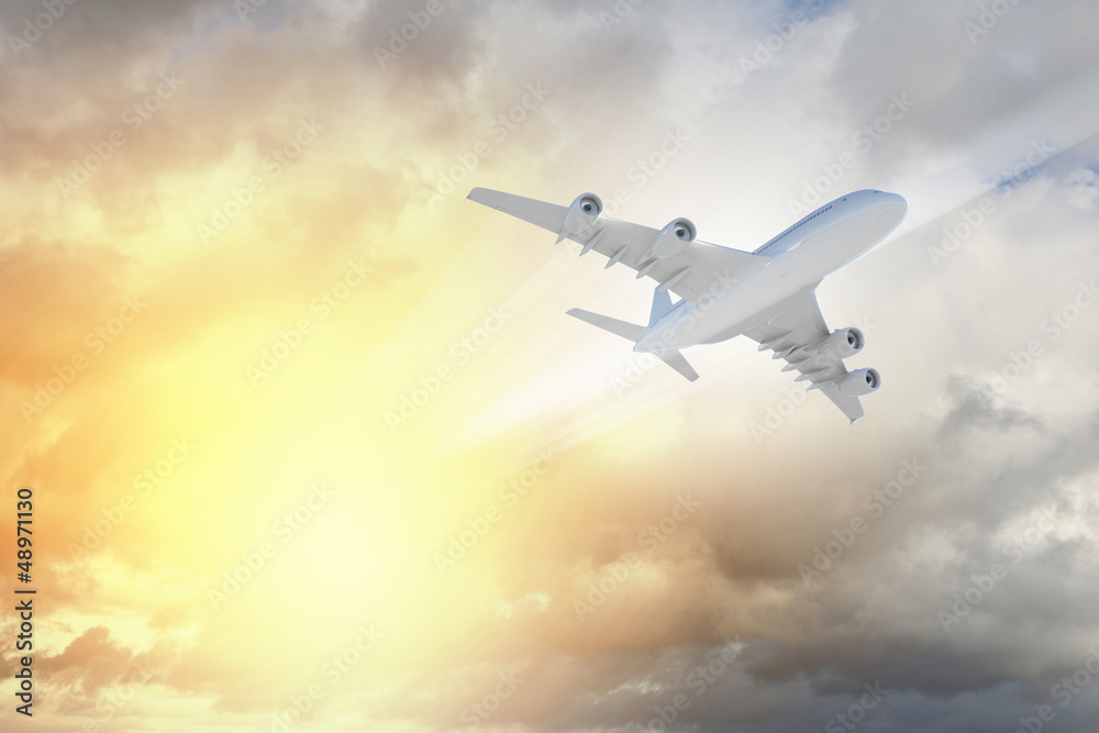 Image of airplane in sky Image of airplane in sky