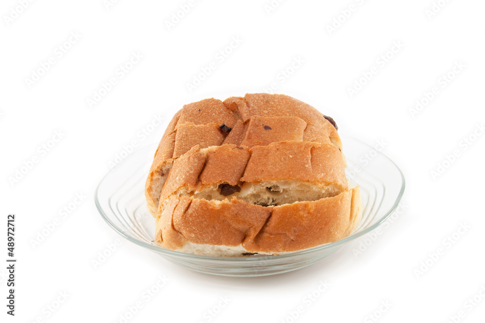 Raisin bread.