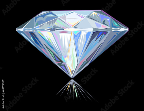Diamond isolated on black background