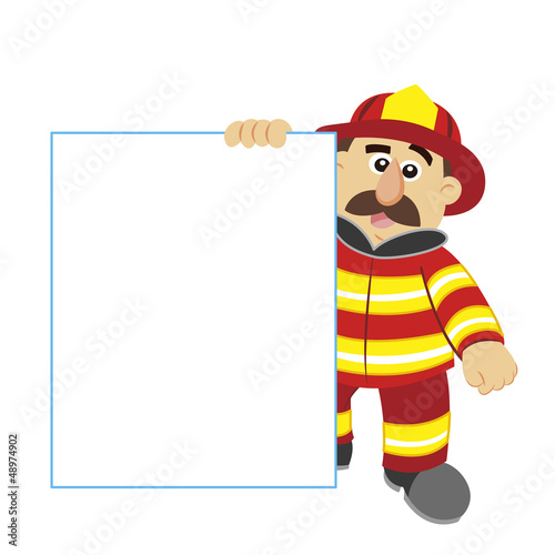 an illustration of cartoon fireman ,vector