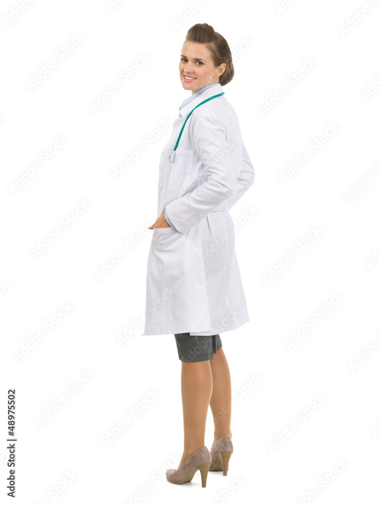 Full length portrait of happy medical doctor woman Full length portrait of happy medical doctor woman
