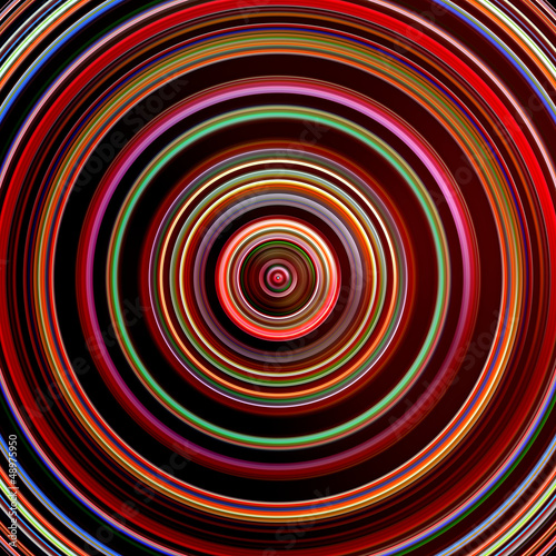 Dark red color circles digital illustration.