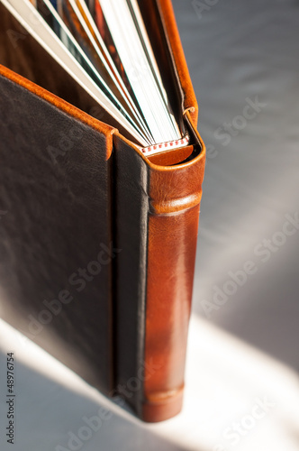Wedding photography album with leather cover