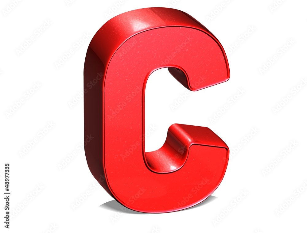 3D shiny red letter collection over white background 3D shiny red letter collection over white background