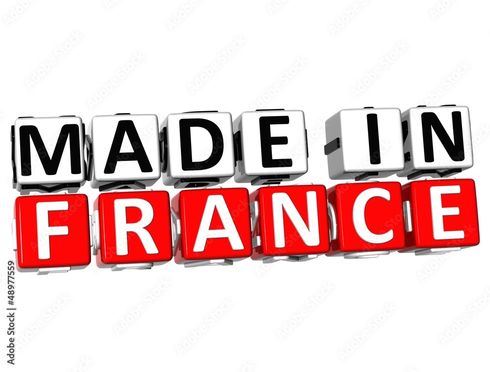 3D Made in France button over white background 3D Made in France button over white background