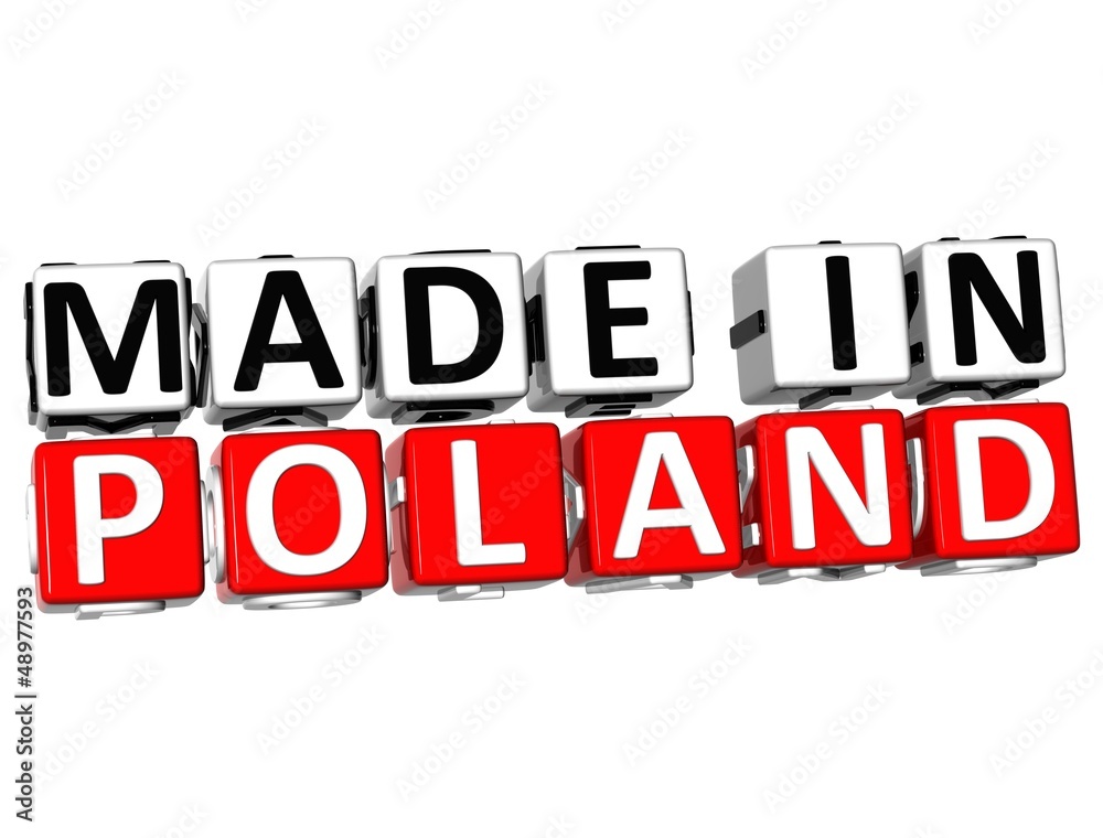 3D Made in Poland button over white background 3D Made in Poland button over white background