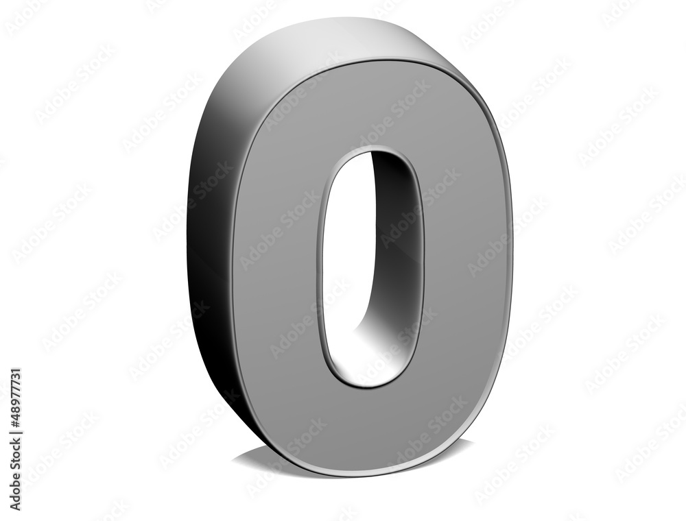 3D shiny grey number collection over white background 3D shiny grey number collection over white background