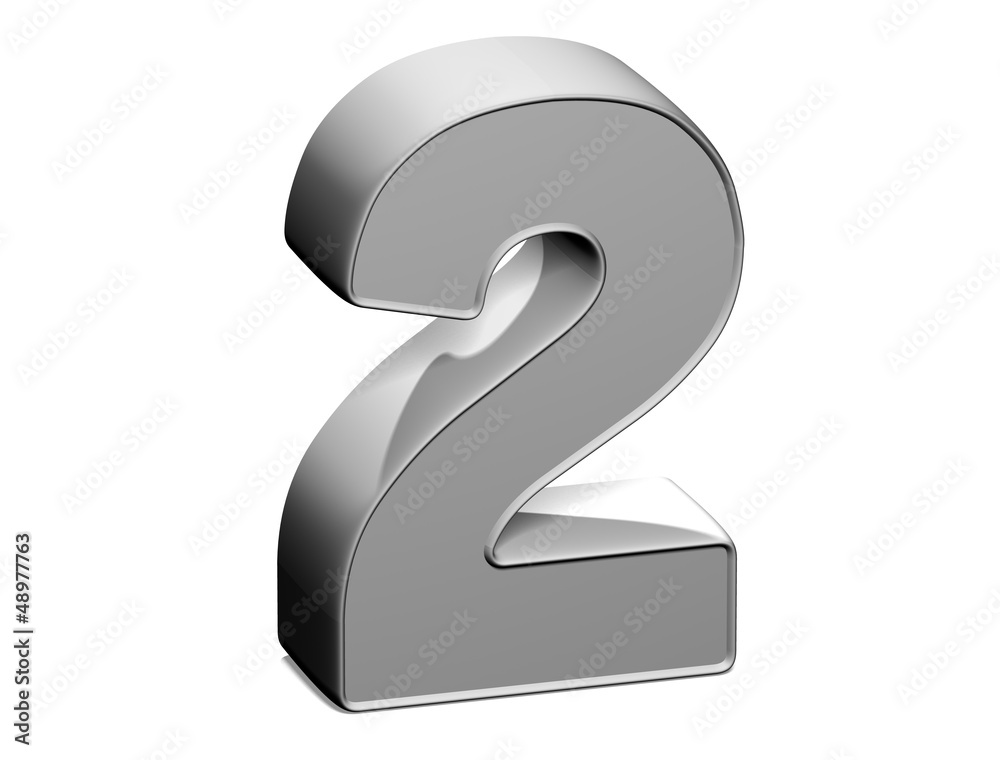 3D shiny grey number collection over white background 3D shiny grey number collection over white background