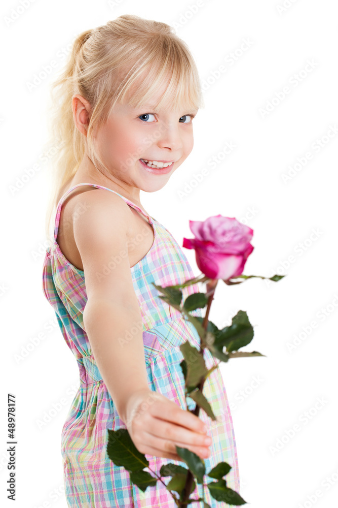 kleines Mädchen mit Rose kleines Mädchen mit Rose