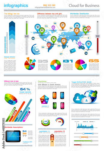 Infographic elements - set of paper tags