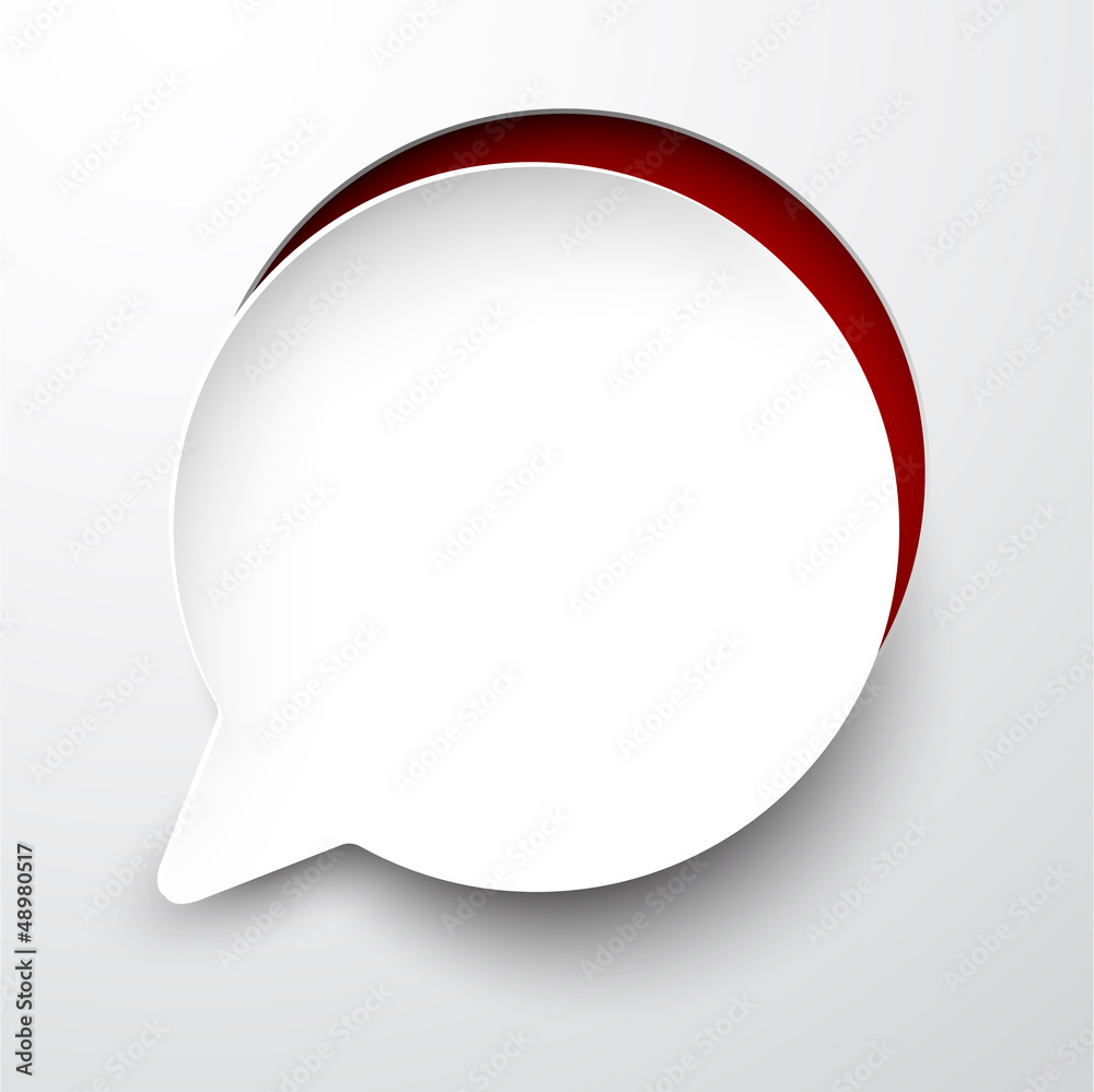 Paper white speech bubble round note. Paper white speech bubble round note.
