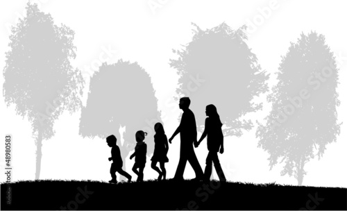 Family on a walk