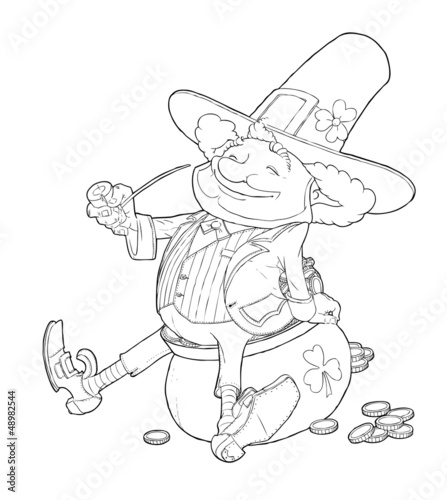 elf leprechaun smoking pipe for saint patrick's day vector