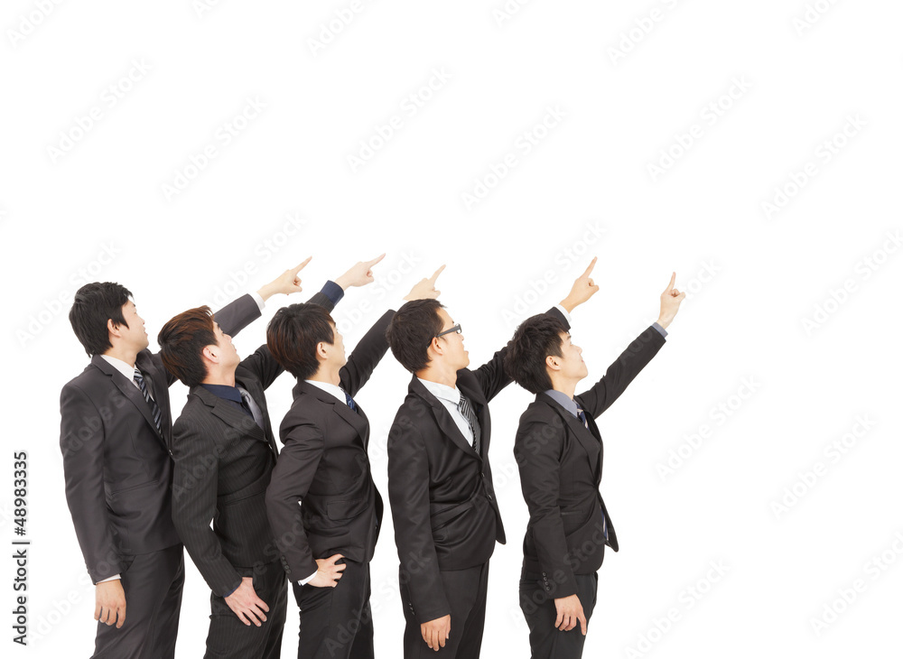 business group hand pointing to same direction