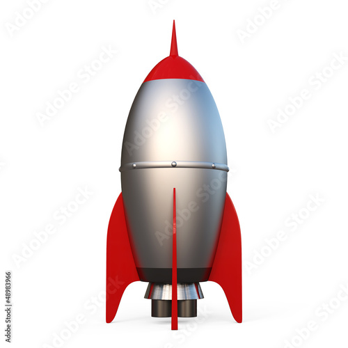 3D rendering of a Rocket isolated on white background