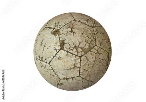 Ball old used white for soccer or football