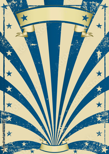 circus blue vintage poster