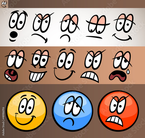 emoticon elements set cartoon illustration